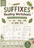 Year 1 Suffixes Reading & Phonics Worksheet Pack