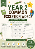 Year 2 Common Exception Words Worksheet