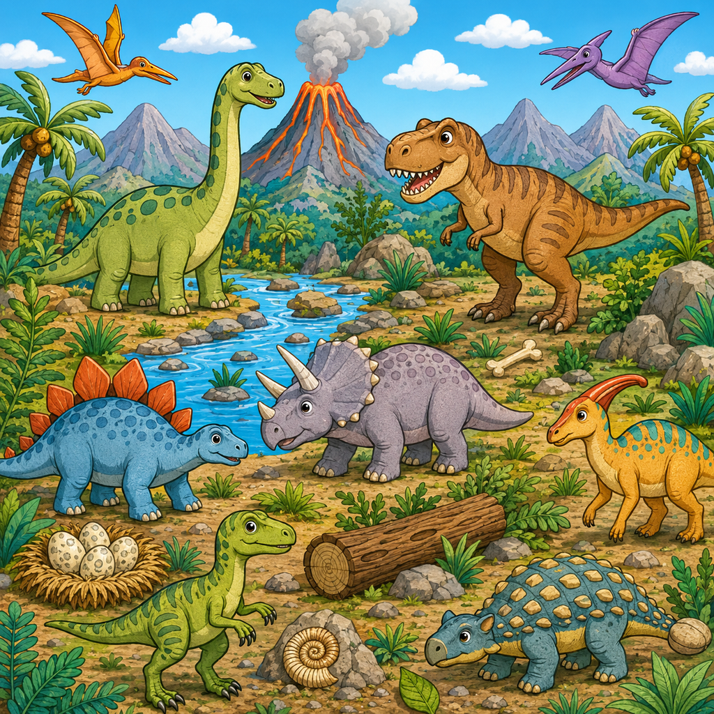 Dinosaurs Colouring Worksheet