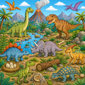 Dinosaurs Colouring Worksheet