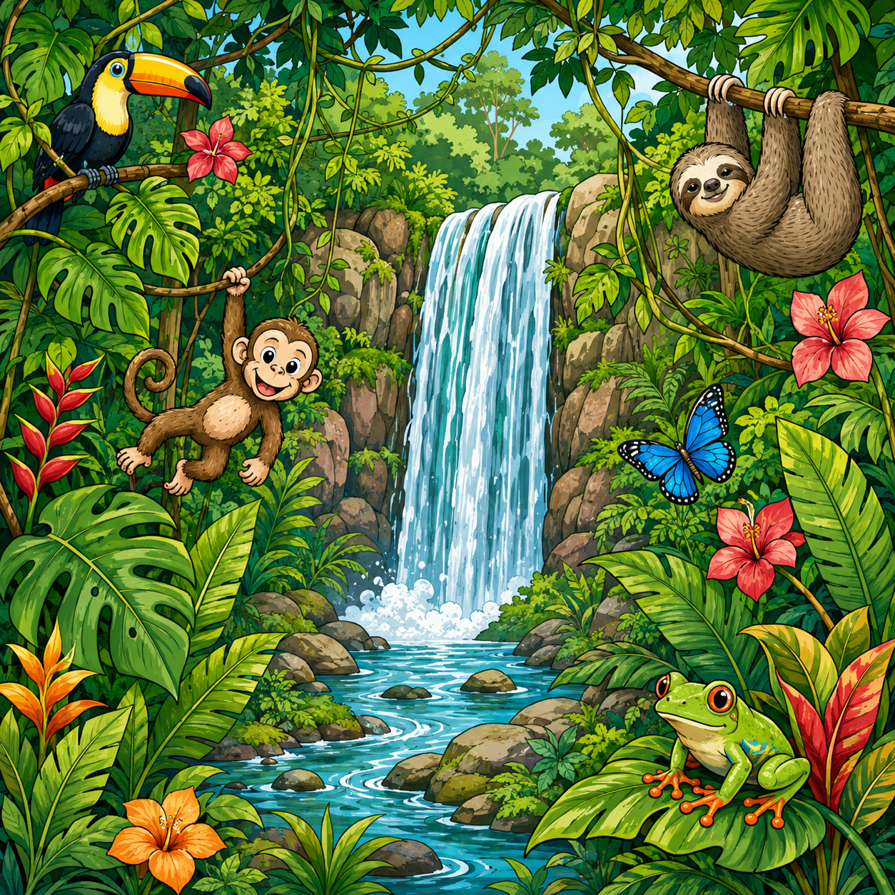 Rainforest Colouring Worksheet