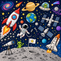 Space Colouring Worksheet
